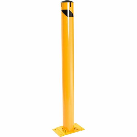 GLOBAL INDUSTRIAL Steel Safety Bollard W/Removable Base and Cap, 5.5ftftD x 60ftftH 670582
